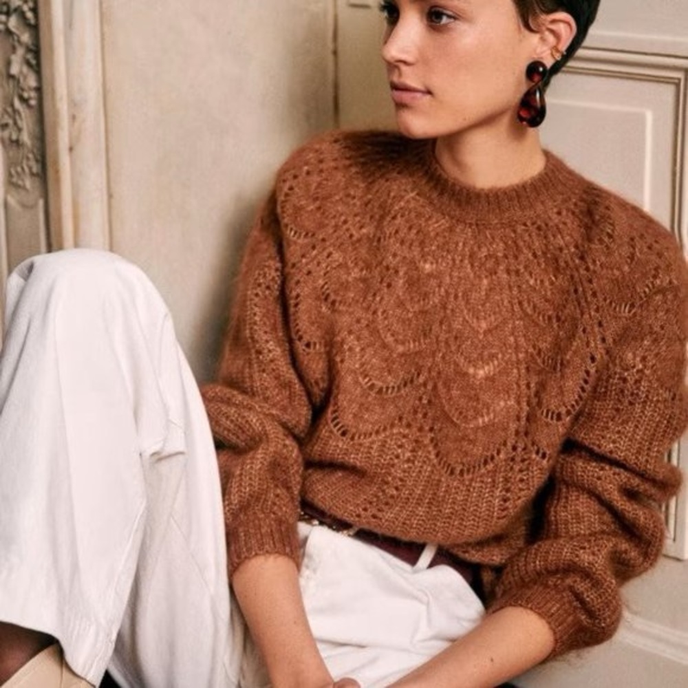 Sezane Paulin Jumper / Sweater camel size small